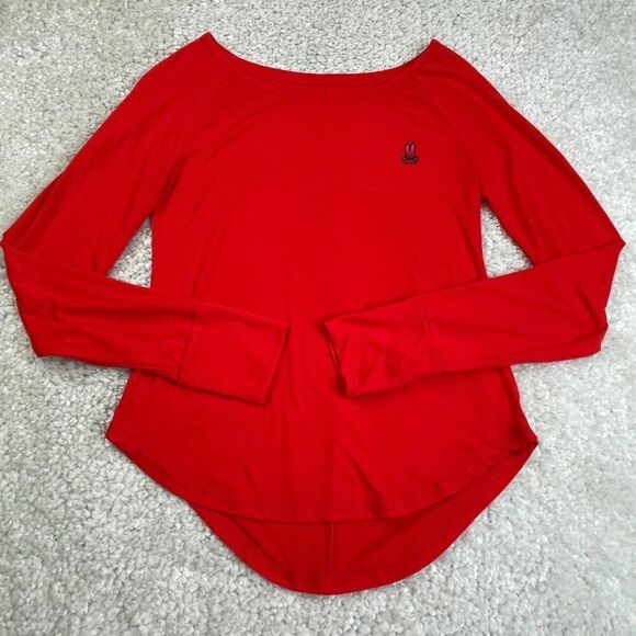 Psycho Bunny Tops - Psycho Bunny Red Long Sleeve Shirt